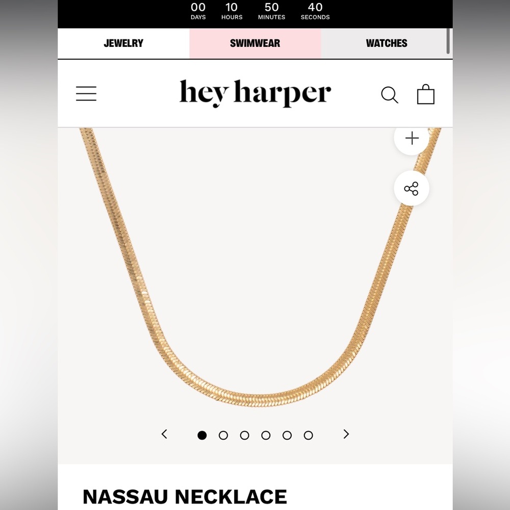Hey Harper Nassau necklace. Waterproof gold jewelry.